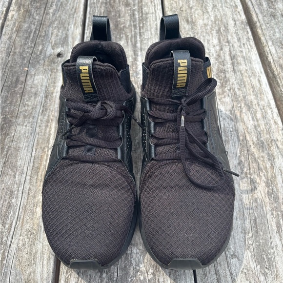 Puma Shoes - PUMA Men's Black and Gold Sneakers